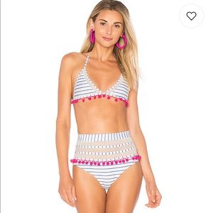 Tularosa white and pink Pom swim set